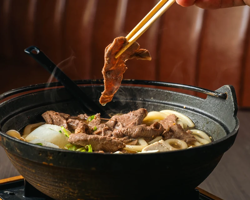 Beef Udon at Kon'ya Japan, a Japanese restaurant in Nolan Hill, Calgary, AB