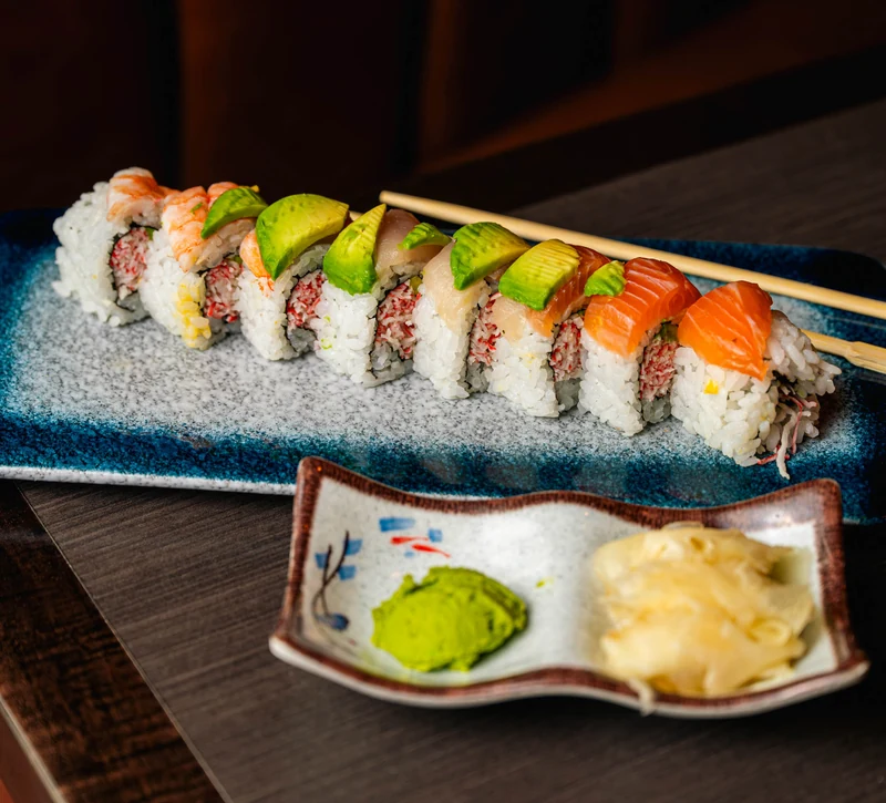 Specialty sushi roll made fresh in Nolan Hill, Calgary