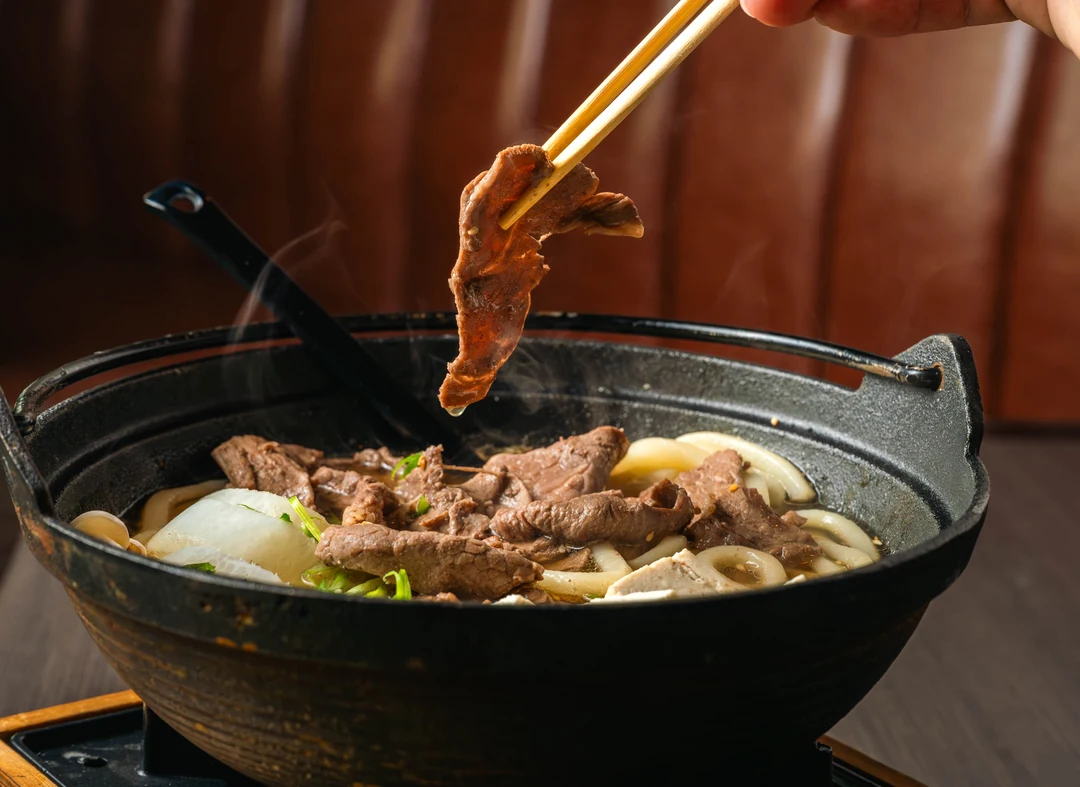 Beef udon noodle soup at Kon'ya Japan in Nolan Hill, Calgary
